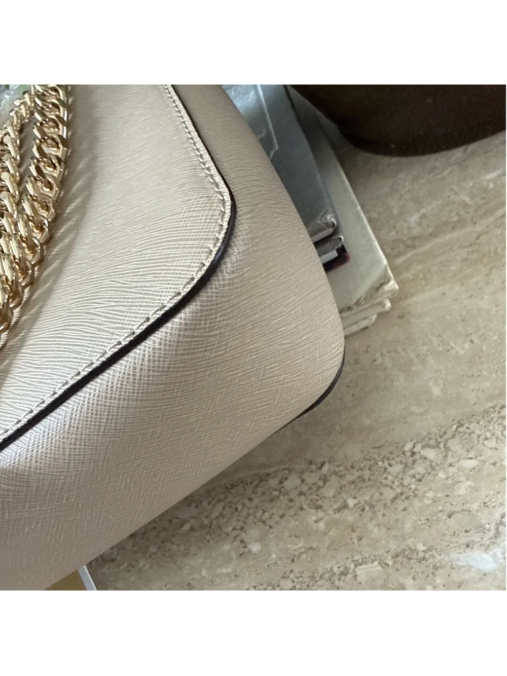 Michael Kors Brandi Leather Shoulder Bag Gold Hardware NWOT